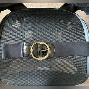A black Ashley steward stretchy belt